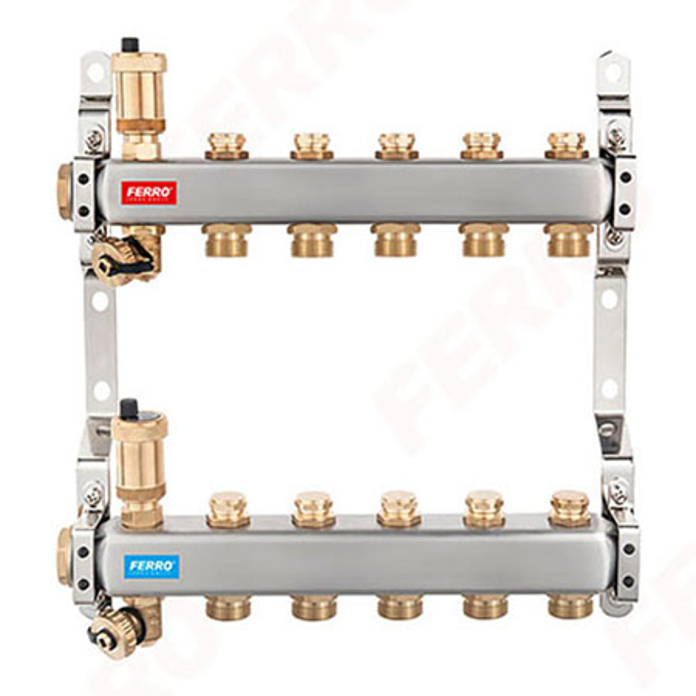 Slika Inox razdelni set sa ventilima 1"x 3/4 x 4  FERRO